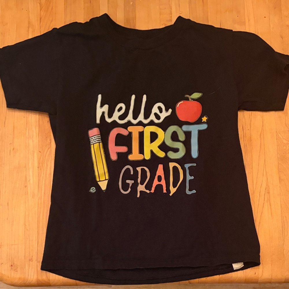 Gildan Kids Black 'Hello First Grade' T-Shirt